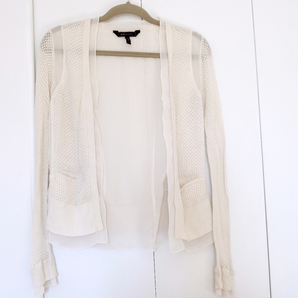 BCBG MAXAZRIA White Cardigan w/ lots of textures - Picture 1 of 8